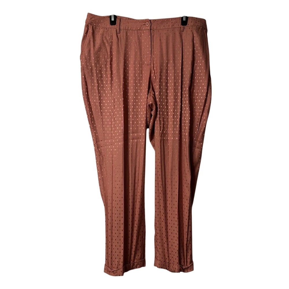 NWT Chicos The Ultimate Fitβ Womens Rayon Peach Cuffed Leg Ankle Pants Slacks 3